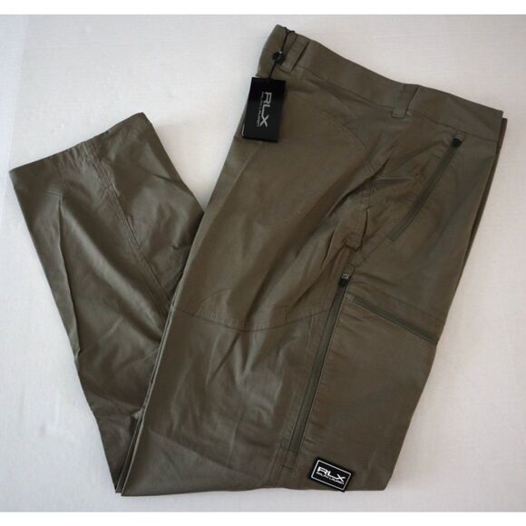 RLX Ralph Lauren 784896929001 Mens Sz 35x30 Olive Green Ripstop Cargo Pants - Picture 12 of 13